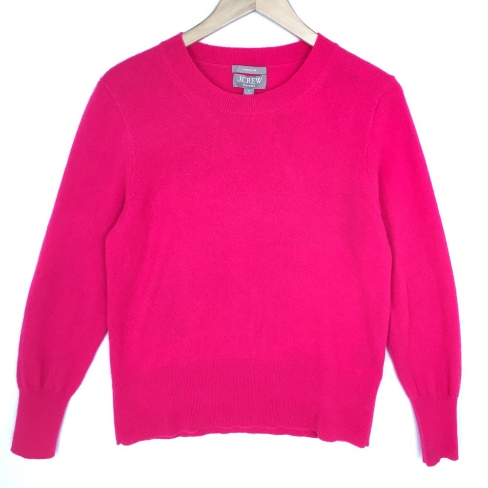 J.Crew Women’s 100% Cashmere Crewneck Sweater Pink Size Medium Classic Fit